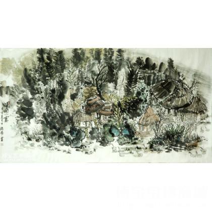 滇南小寨 山水画 杨茜茜作品 类别: 国画山水作品